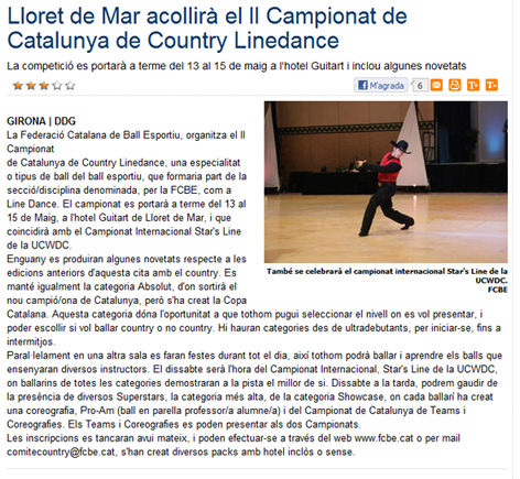 Country 13.- II Campionat de Catalunya Country i International UCWDC Star’s Line als mitjans  | Federaci Catalana de Ball Esportiu